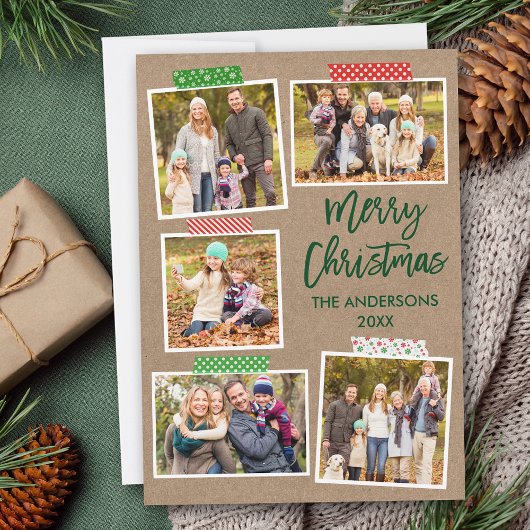 Pinselkriptorbänder Merry Christmas Kraft Feiertagskarte