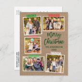 Pinselkriptorbänder Merry Christmas Kraft Postkarte (Vorne/Hinten)