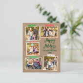 Pinselkriptorbänder Merry Christmas Kraft Postkarte (Stehend Vorderseite)