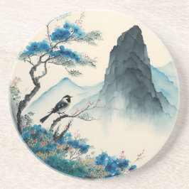 Pinsellandschaft in Chinesen Getränkeuntersetzer