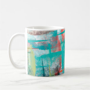 Pinselmalerei. Künstlerische Leinwand mischen einz Kaffeetasse