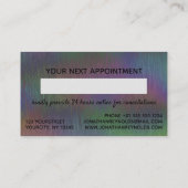 Pinselmetall Iridescent Holographic Script Name A Terminkarte (Rückseite)