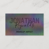 Pinselmetall Iridescent Holographic Script Name A Terminkarte (Vorderseite)