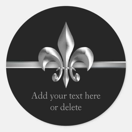 Pinselmetallstil Silber-Lilie Runder Aufkleber (Vorderseite)