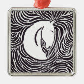 Pinselpferd Ornament Aus Metall (Vorne)