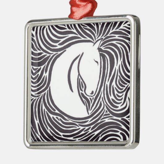 Pinselpferd Ornament Aus Metall (Links)