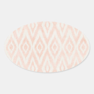Pinselpinke Aquarellfarbe Ikat Geometrisches gestr Ovaler Aufkleber