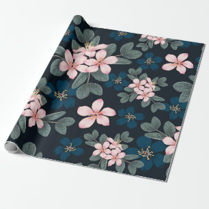 Pinselpinke Blume - Papier Geschenkpapier