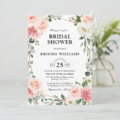 Pinselpinke, geometrische Brautparty Einladung (Stehend Vorderseite)