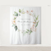 Pinselpinke, geometrische Brautparty Wandteppich (Vorderseite)