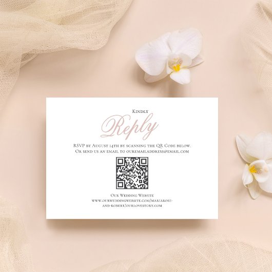 Pinselpinke Kalligrafie Script-UAWG Elegant RSVP Karte