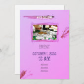 Pinselpinke Pinselstriche halten handgezeichnete K Einladung (Vorne/Hinten)