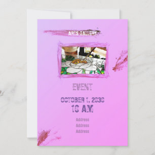 Pinselpinke Pinselstriche halten handgezeichnete K Einladung