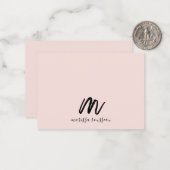 Pinselpinke Pinselstriche Monogrammschrift Name Mitteilungskarte (Vorderseite/Rückseite Beispiel)