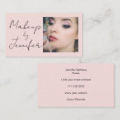 Pinselpinke Script-Foto Makeup Visitenkarte (Vorne/Hinten)