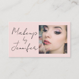 Pinselpinke Script-Foto Makeup Visitenkarte