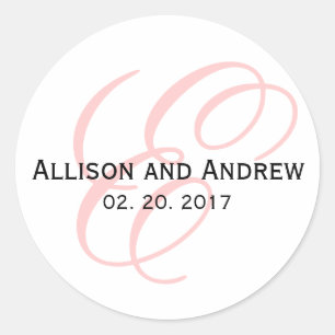 Pinselpinke Script Initial E Monogram Gastgeschenk Runder Aufkleber