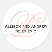 Pinselpinke Script Initial L Monogram Gastgeschenk