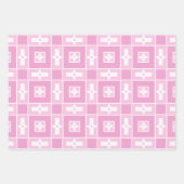 Pinselpinke und Niedliche Girly Geometric-Muster Geschenkpapier Set (Vorderseite 3)