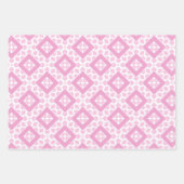 Pinselpinke und Niedliche Girly Geometric-Muster Geschenkpapier Set (Vorderseite)