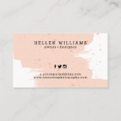 Pinselpinsel in Pastellrosa, modernes Design Visitenkarte (Rückseite)