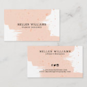 Pinselpinsel in Pastellrosa, modernes Design Visitenkarte (Vorne/Hinten)