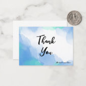 Pinselpinsel in Weich-Blau-Farbe - Grußkarte Mitteilungskarte (Vorderseite/Rückseite Beispiel)