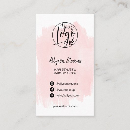 Pinselpinsel, Pinselstrich, Foto-Logo Visitenkarte (Vorderseite)