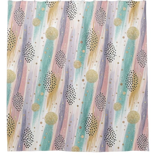 Pinselpinselstrich und geometrische Abstrakte Form Duschvorhang (Vorderseite)