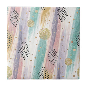 Pinselpinselstrich und geometrische Abstrakte Form Fliese