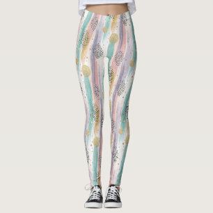 Pinselpinselstrich und geometrische Abstrakte Form Leggings