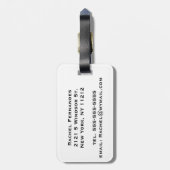 Pinselrosa Geometrische Dreiecke Ananas Monogramm Gepäckanhänger (Rückseite vertikal)