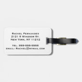 Pinselrosa Geometrische Dreiecke Ananas Monogramm Gepäckanhänger (Rückseite horizontal)