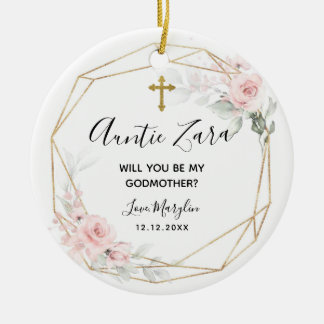 Pinselrosa Geometrisches Blumenmotiv Keramik Ornament