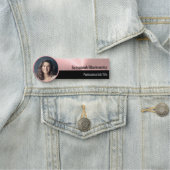 Pinselrosa Metall Berufliches Foto Namensschild (Beispiel)