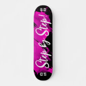 Pinselrosa Schwarz Skateboard (Vorne)
