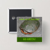 Pinselschildkröte GO GREEN Schaltfläche Button (Vorne & Hinten)