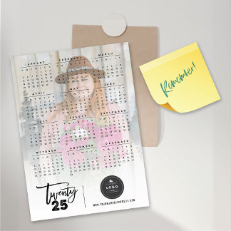 Pinselschrift 2025 Kalender Foto Magnetkarte