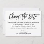 Pinselschrift ändert das Datum der neuen Hochzeitd Save The Date (Vorderseite)