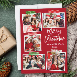 Pinselschrift Frohe Weihnachtskraft Red Feiertagskarte