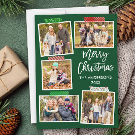 Pinselschrift Frohe Weihnachtskraft Tape Grün Feiertagskarte