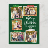 Pinselschrift Frohe Weihnachtskraft Tape Grün Postkarte (Vorderseite)