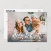 Pinselschrift für einen Foto-Urlaub in der Familie Postkarte (Vorne/Hinten)