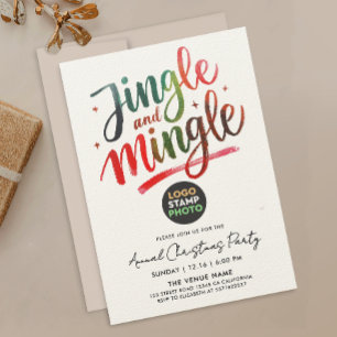 Pinselschrift für Red Green Weihnachtsfirmen Einladung