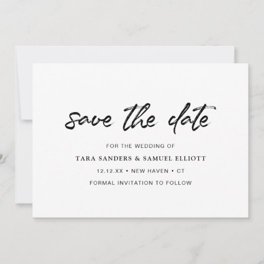 Pinselschrift Handwriting Minimalistisch Moderne H Save The Date (Vorderseite)