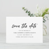 Pinselschrift Handwriting Minimalistisch Moderne H Save The Date (Stehend Vorderseite)