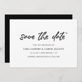 Pinselschrift Handwriting Minimalistisch Moderne H Save The Date (Vorne/Hinten)