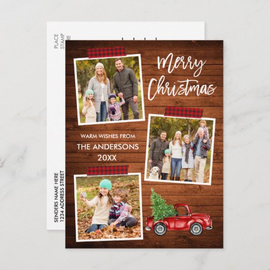 Pinselschrift Kariertes Kunsthandwerk Tape Wood Tr Postkarte (Vorne/Hinten)