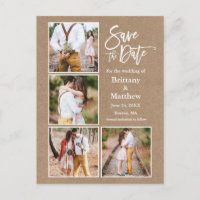 Pinselschrift Kraft Save the Date Paar 4 Foto