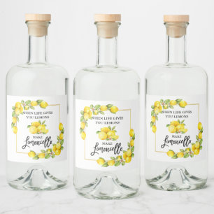 Pinselschrift Limoncelles Lemons Alkoholflaschenetikett